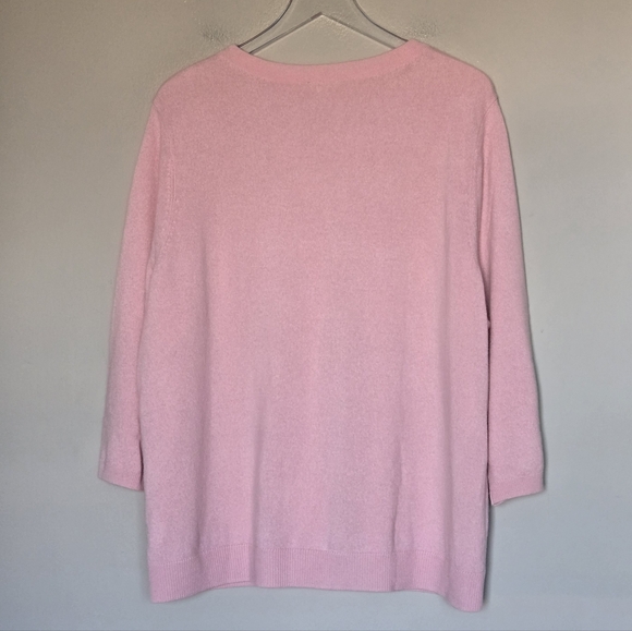 Talbots 100% Cashmere Quiet Luxury Slouchy Soft Petal Pink Sweater - Picture 7 of 8